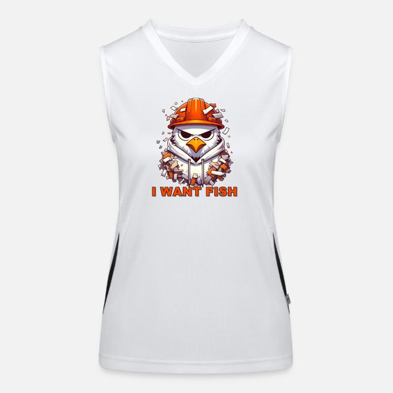 Möwe Bauarbeiter Grafik Funktionelles Kontrast-Tank Top für Frauen