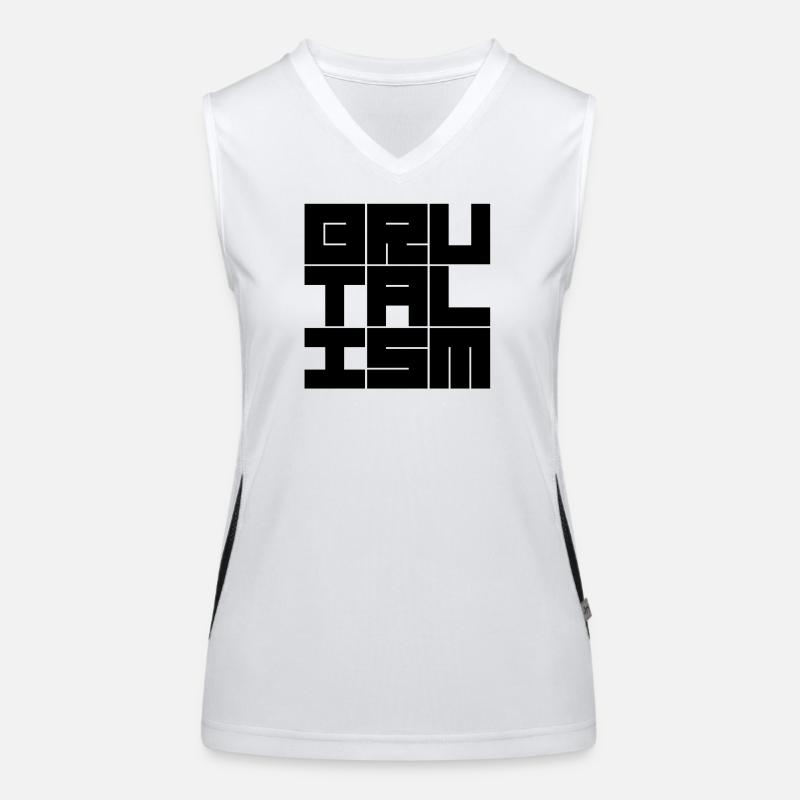 Brutalismus-Logodesign mit geometrischer Typografie Funktionelles Kontrast-Tank Top für Frauen