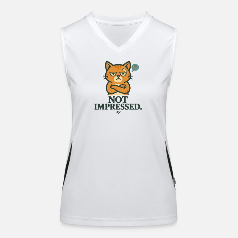 Not Impressed – Grumpy-Katze Funktionelles Kontrast-Tank Top für Frauen