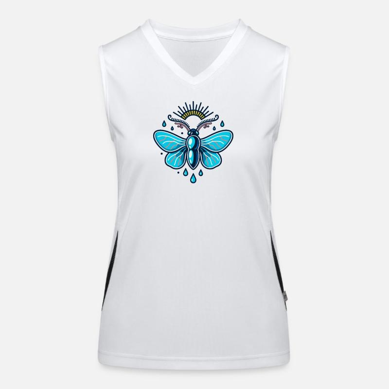 Glow Moth with Sky Glow Women's Functional Contrast Tank Top