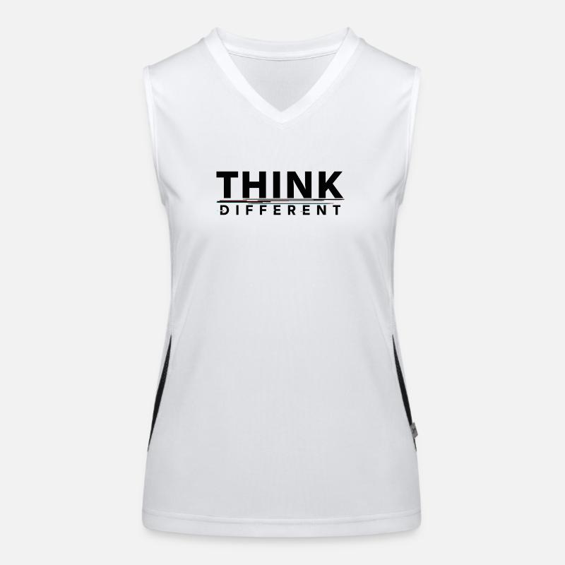 Empowering Think Different Motivation Design Women's Functional Contrast Tank Top