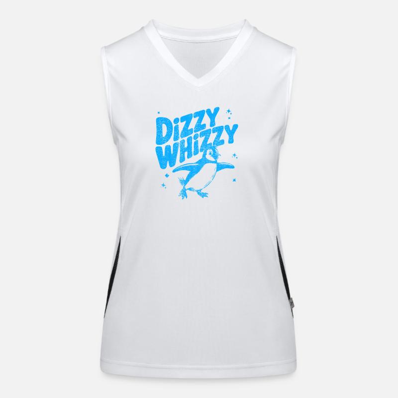 Dizzy Whizzy penguin Illustration Women's Functional Contrast Tank Top