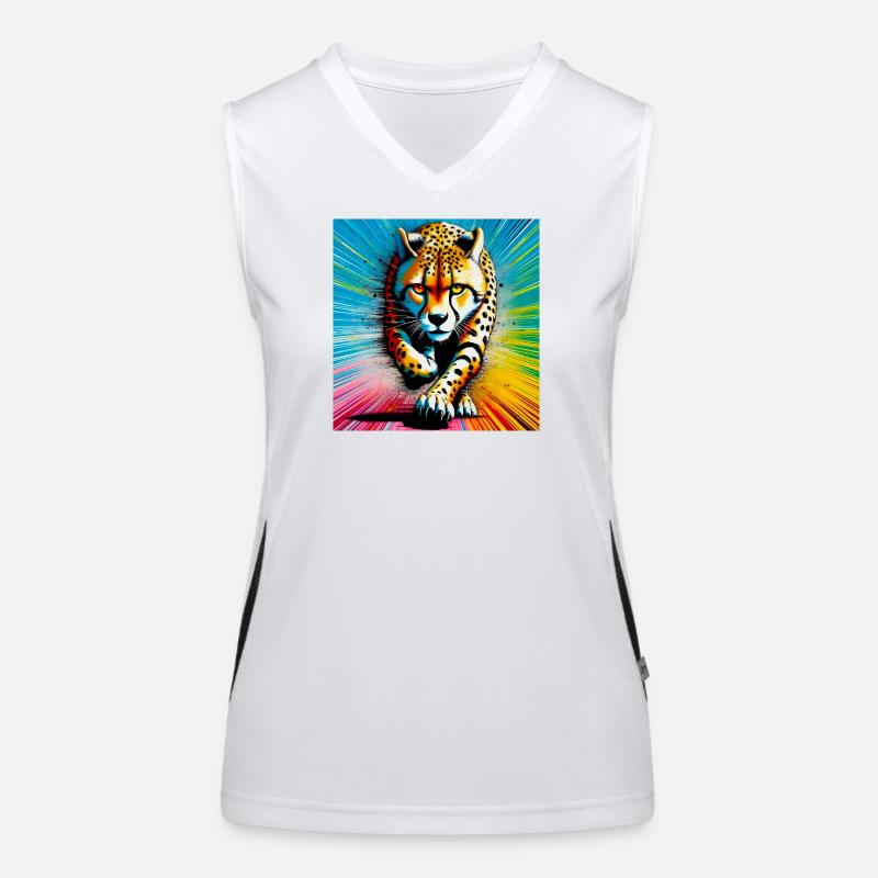 Gepard Funktionelles Kontrast-Tank Top für Frauen