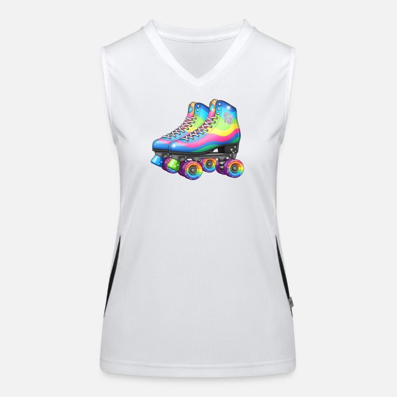 Rainbow Roller Skates Retro Disco Style Funktionelles Kontrast-Tank Top für Frauen