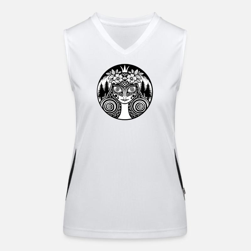 Mystical Forest Mandala Illustration Women's Functional Contrast Tank Top