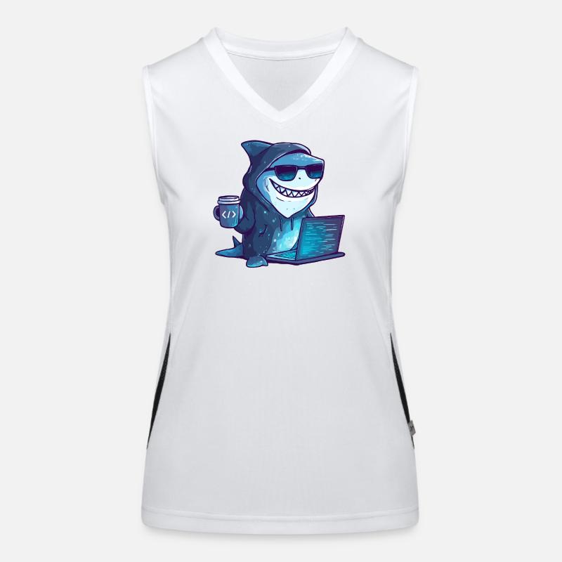 Conception de Cyber Shark Hacker Débardeur respirant contrasté Femme