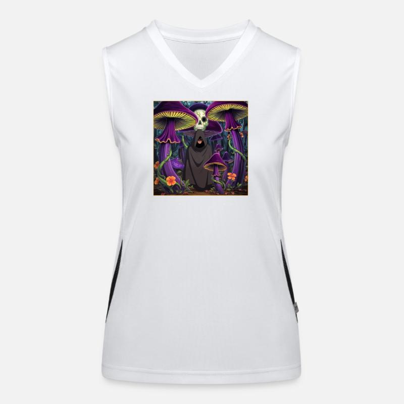 Mystischer Waldgeist mit leuchtenden Pilzen Funktionelles Kontrast-Tank Top für Frauen
