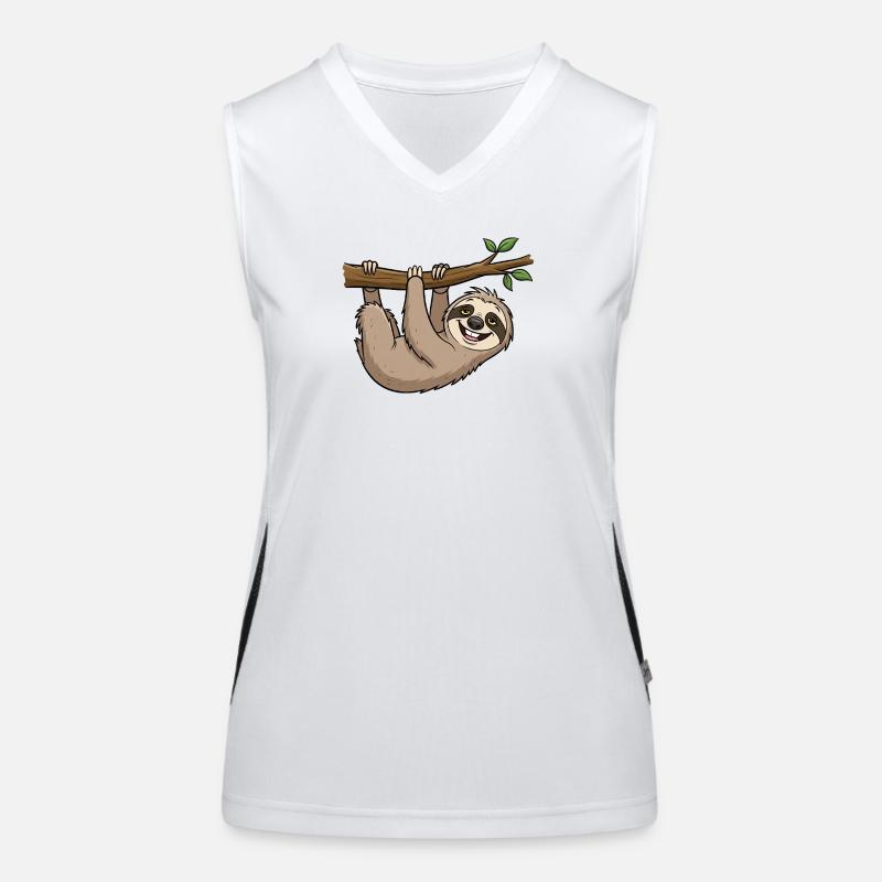 Verspieltes Faultier Funktionelles Kontrast-Tank Top für Frauen