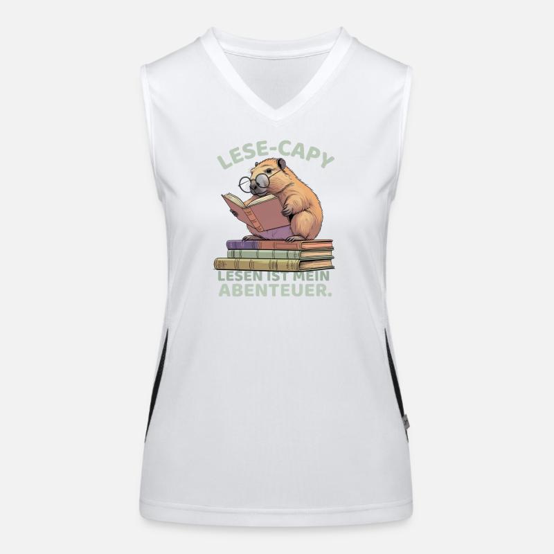 Lese - Capybara: Der Bücherwurm Funktionelles Kontrast-Tank Top für Frauen