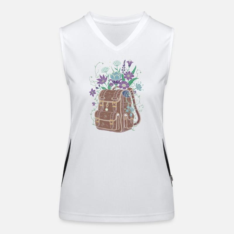 Backpack with flowers Women's Functional Contrast Tank Top