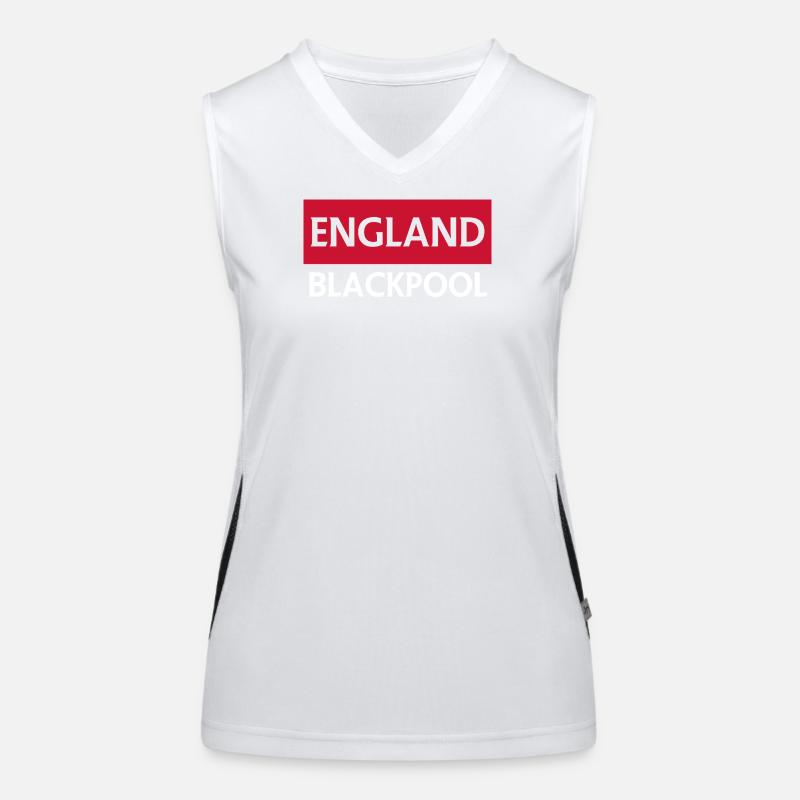England Blackpool Skyline Silhouette Funktionelles Kontrast-Tank Top für Frauen