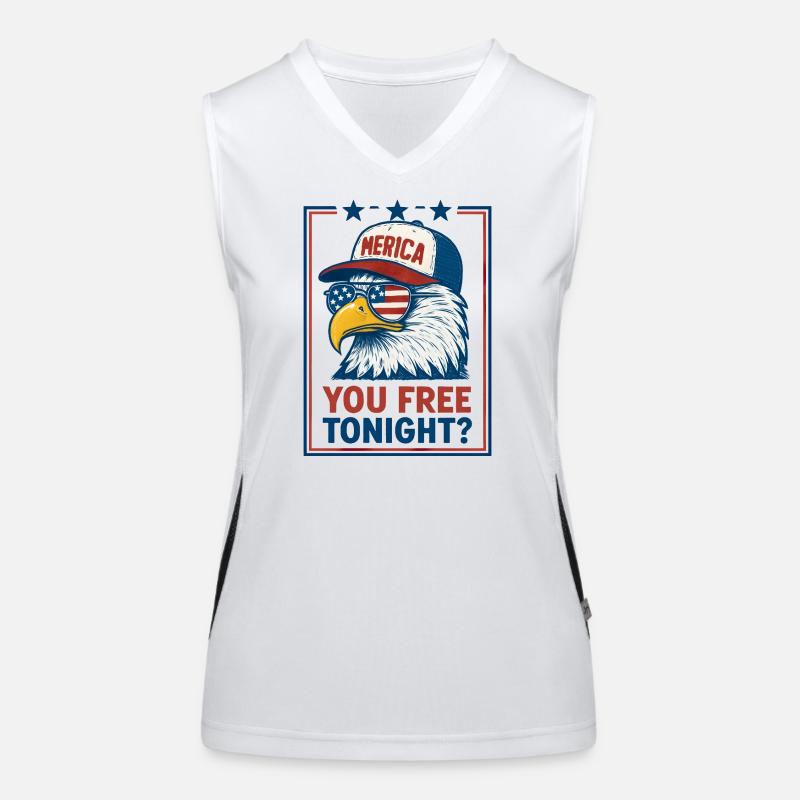 You're free tonight, Eagle, July 4 Women's Functional Contrast Tank Top