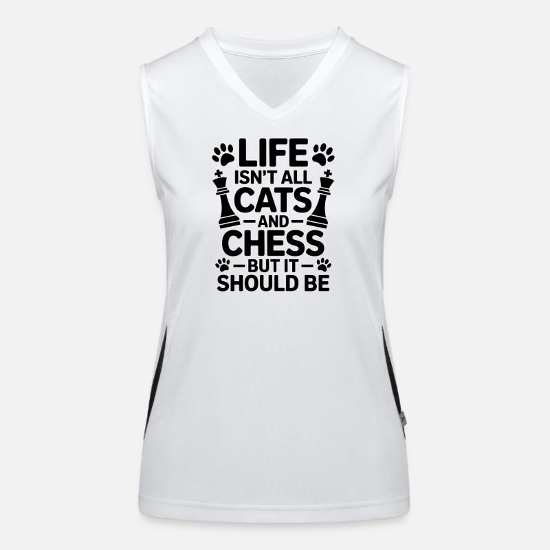 Chess Saying Cat Chess Gift Women's Functional Contrast Tank Top