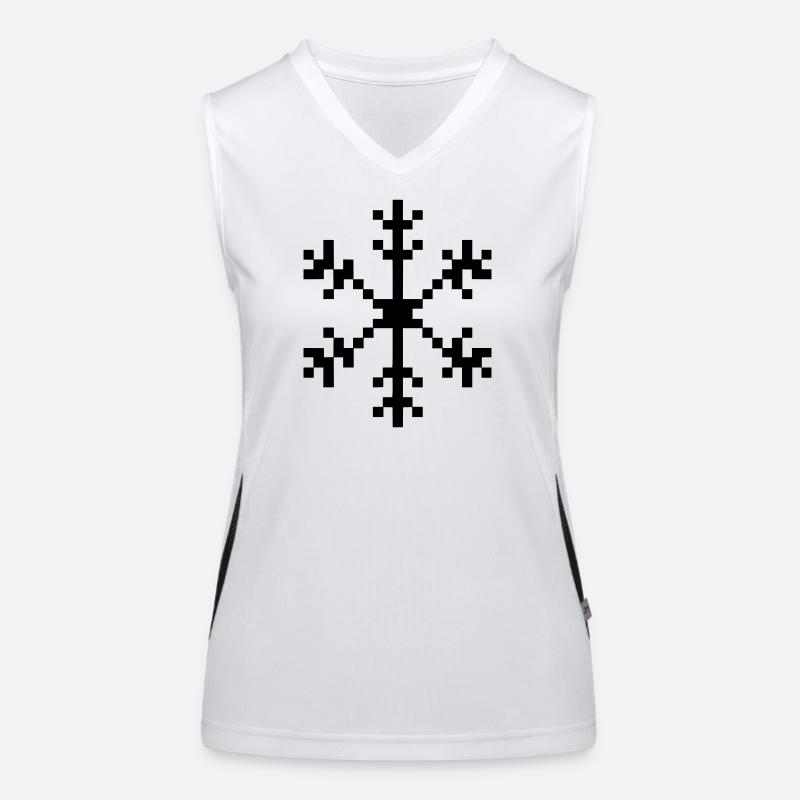 Flocon de neige pixel art Débardeur respirant contrasté Femme