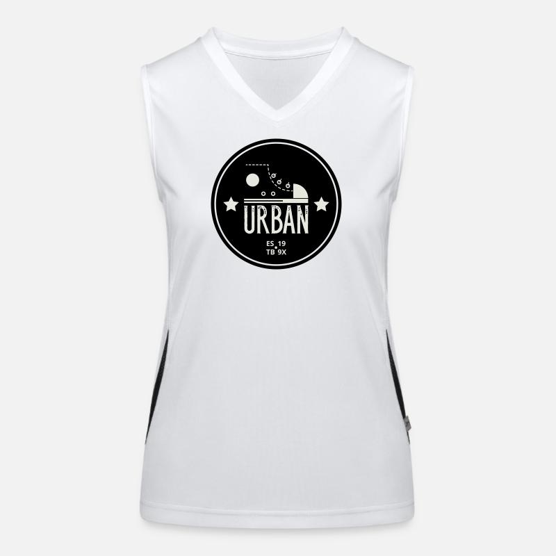 Urban Style Badge Featuring Red Sneaker and Bold Women's Functional Contrast Tank Top
