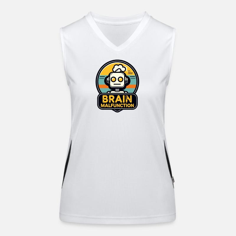Brain Malfunction Retro Robot Logo Women's Functional Contrast Tank Top