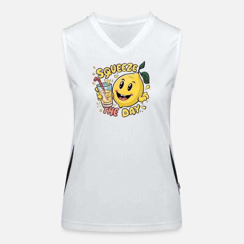 Squeeze The Day Zitrone Karikatur Funktionelles Kontrast-Tank Top für Frauen