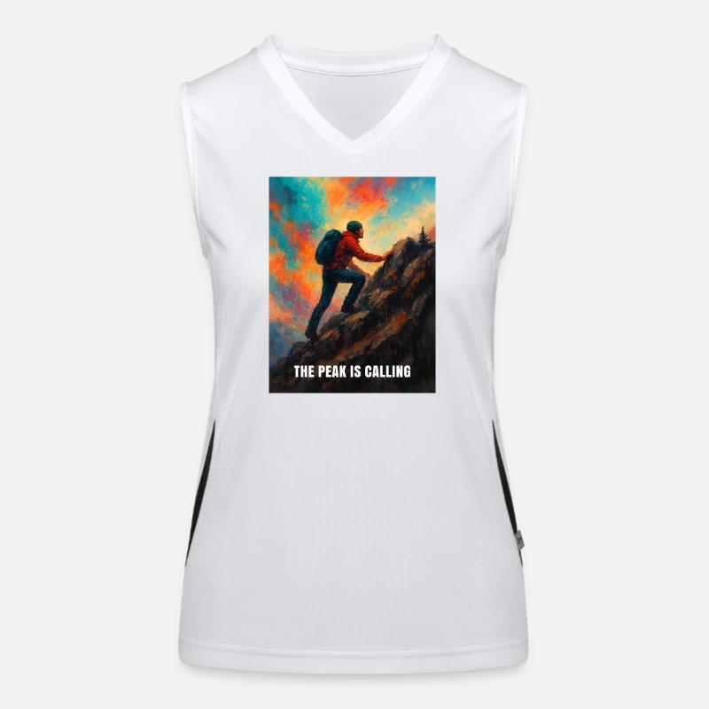 Climber Reaching for the Summit - Women's Functional Contrast Tank Top - white/black