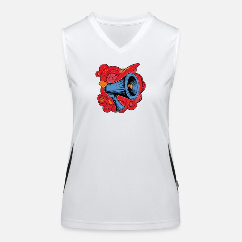 Graffiti speaker with vibrating explosions Women's Functional Contrast Tank Top