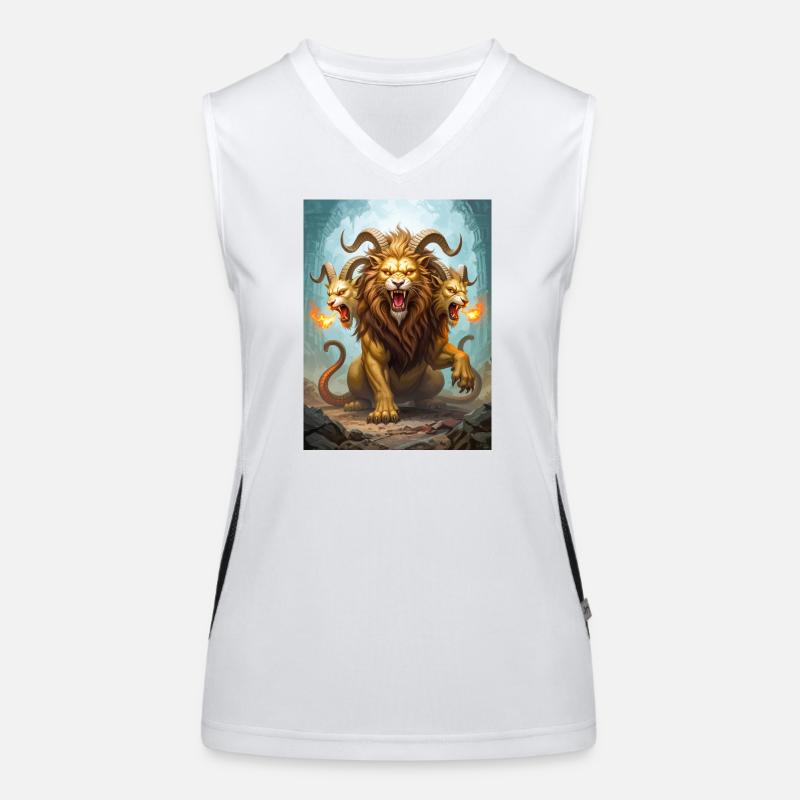 Chimère, bête à trois têtes composée d'un lion, d'une chèvre et d'un serpent Débardeur respirant contrasté Femme