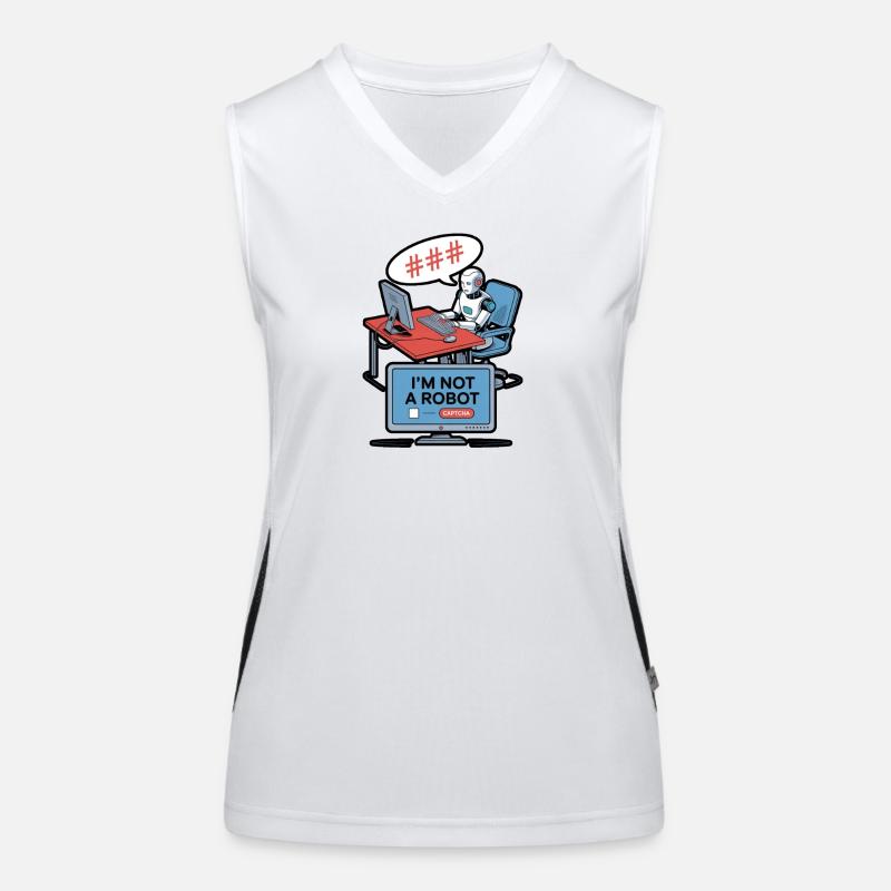 Captcha Humor: Ich Bin Kein Roboter Funktionelles Kontrast-Tank Top für Frauen