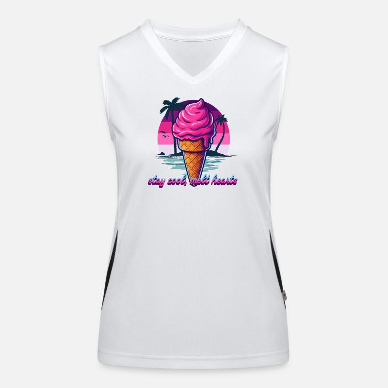 Pink Eiscreme Sunset Design Funktionelles Kontrast-Tank Top für Frauen