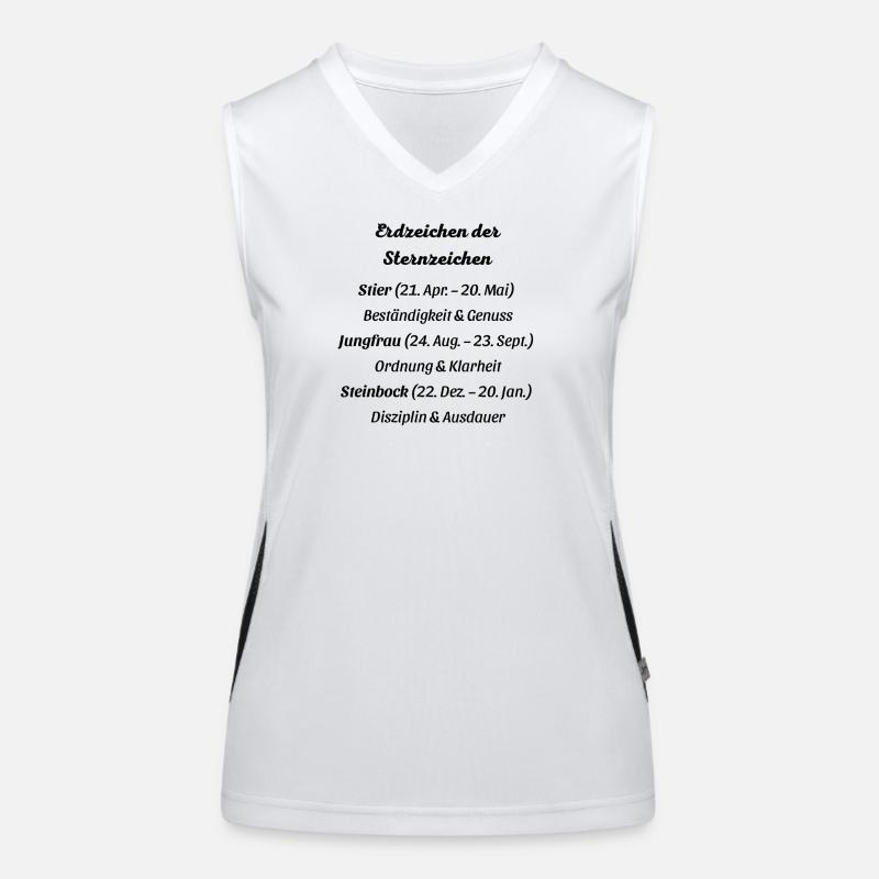 Erdzeichen_der_Sternzeichen Funktionelles Kontrast-Tank Top für Frauen