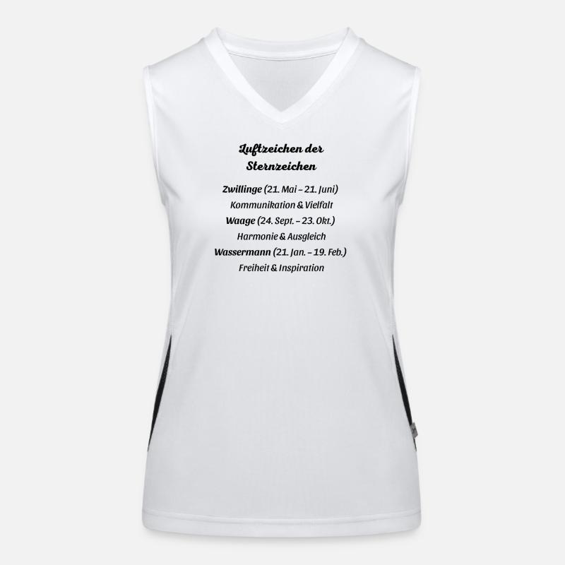 Luftzeichen der Sternzeichen Funktionelles Kontrast-Tank Top für Frauen