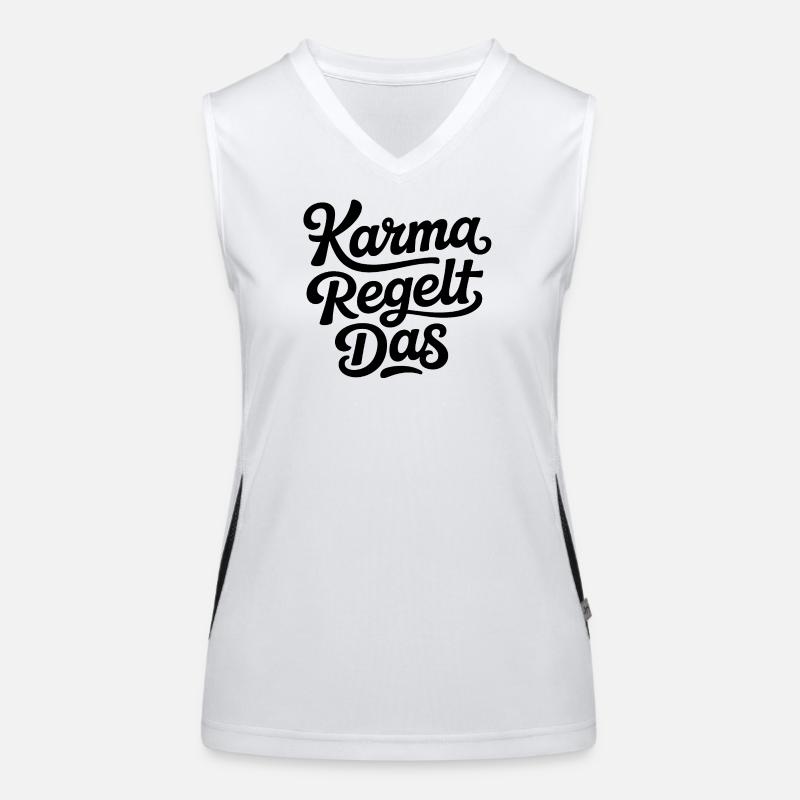 Karma regulates this Women's Functional Contrast Tank Top