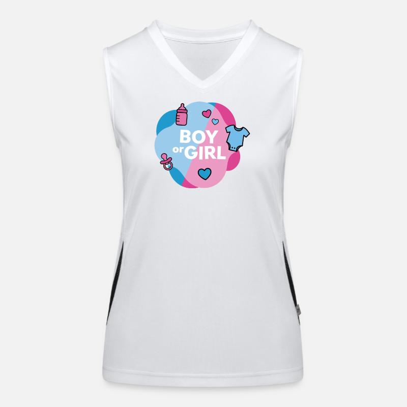 Geschlecht enthüllen Junge oder Mädchen Funktionelles Kontrast-Tank Top für Frauen