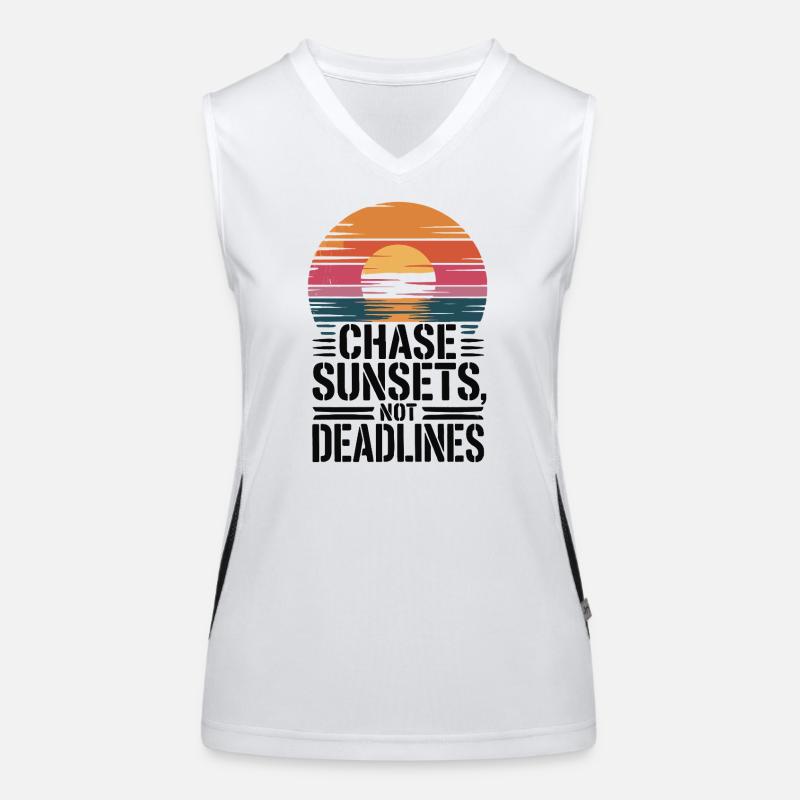 Adventure - Chase Sunsets not Deadlines Women's Functional Contrast Tank Top