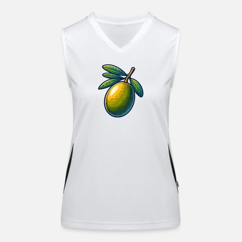 Refreshing olive illustration Women's Functional Contrast Tank Top