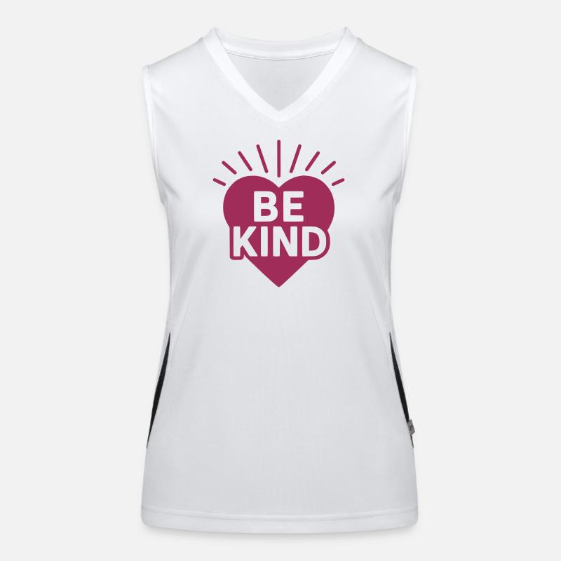 Herz mit Be Kind Botschaft Funktionelles Kontrast-Tank Top für Frauen