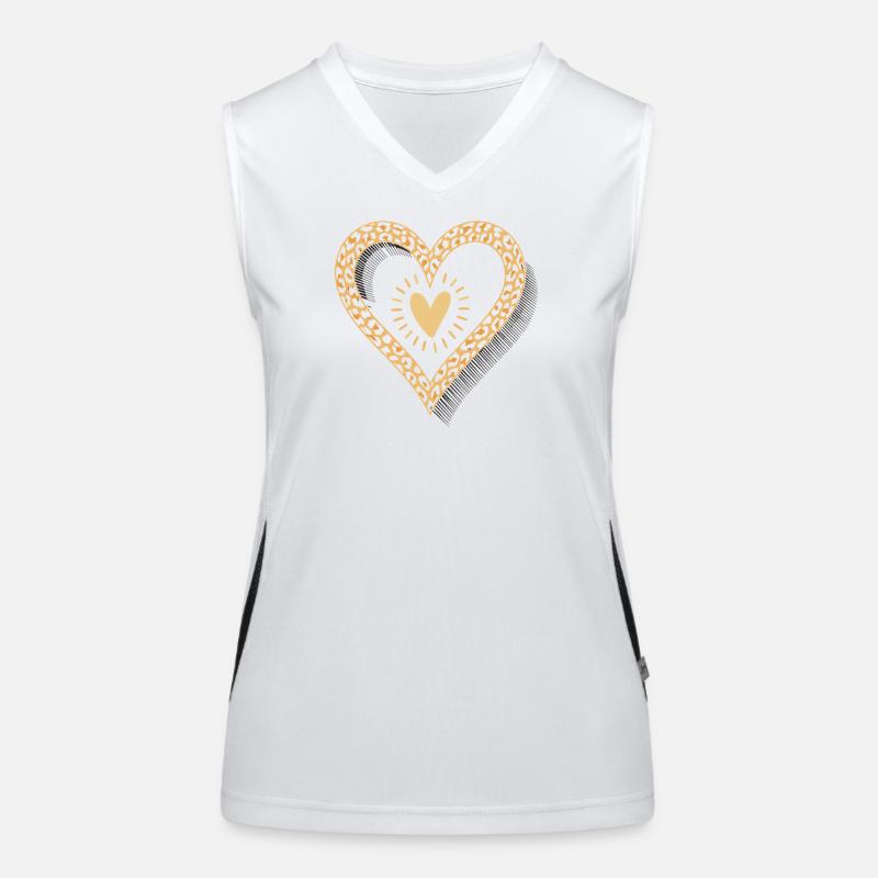 Leopard Print Heart Women's Functional Contrast Tank Top
