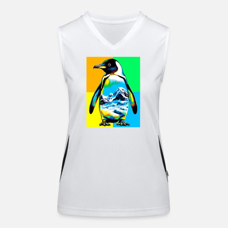 Pinguin Funktionelles Kontrast-Tank Top für Frauen