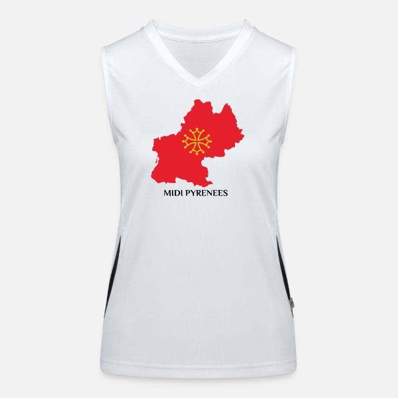 Map of the Midi-Pyrénées Women's Functional Contrast Tank Top