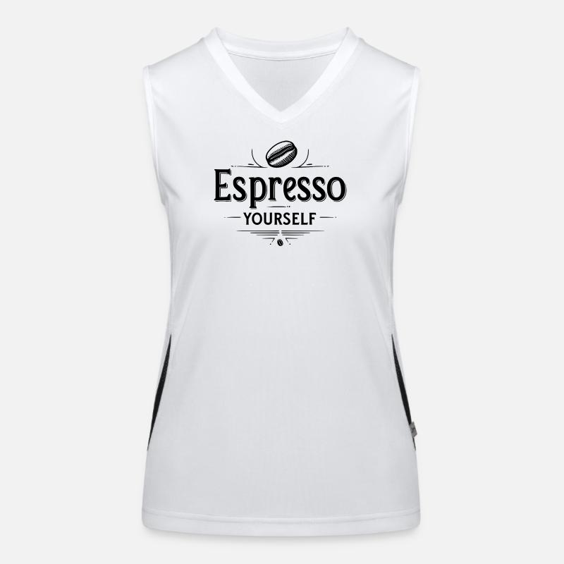Espresso vous-même - Conception amusante de jeu de mots sur le café Débardeur respirant contrasté Femme