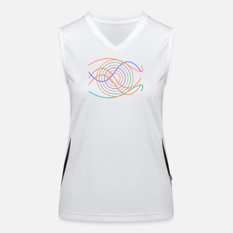 Abstract wave design Women's Functional Contrast Tank Top