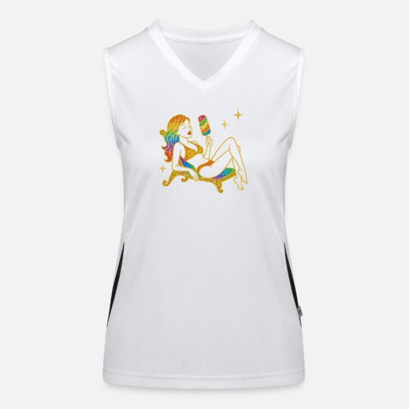 Glitzernde Einhorn-Fantasie mit Regenbogen Funktionelles Kontrast-Tank Top für Frauen