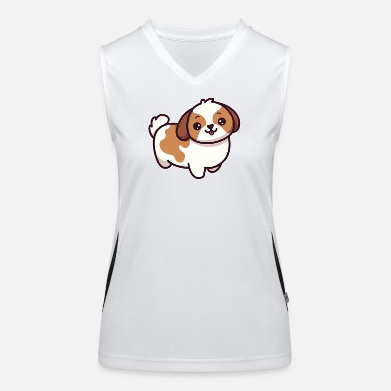 Dessin animé de chiot mignon Débardeur respirant contrasté Femme