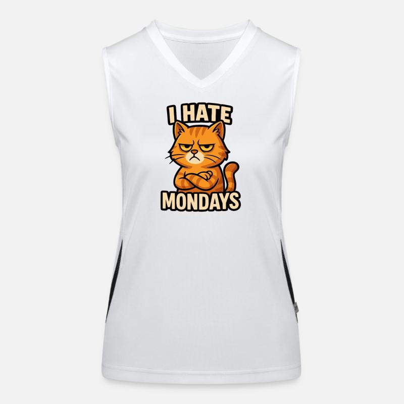 Grudge Cat Anti-Monday Design Women's Functional Contrast Tank Top