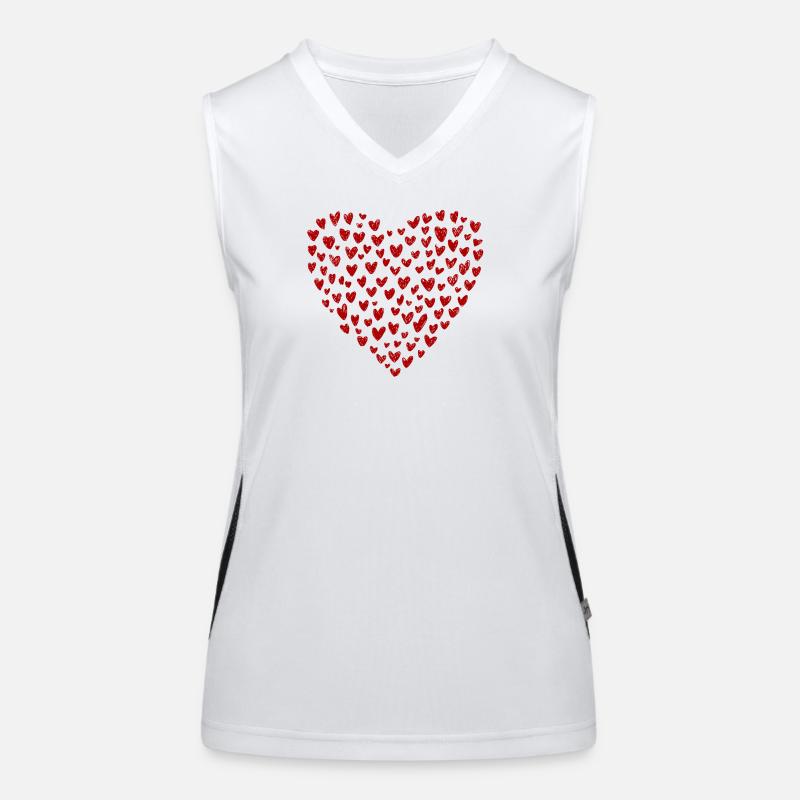 Herzkollektion: Liebe in Rot Funktionelles Kontrast-Tank Top für Frauen