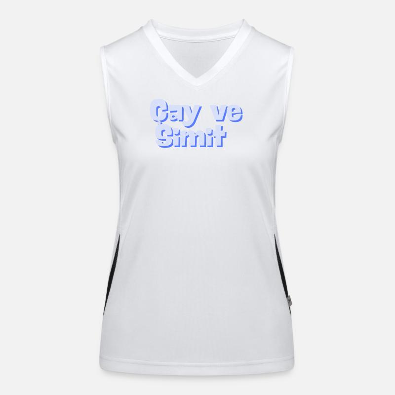 Cay & Simit - Women's Functional Contrast Tank Top - white/black