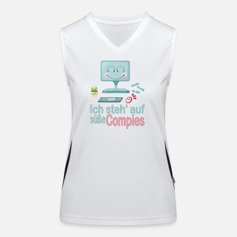I'm into cute computers - Women's Functional Contrast Tank Top - white/black