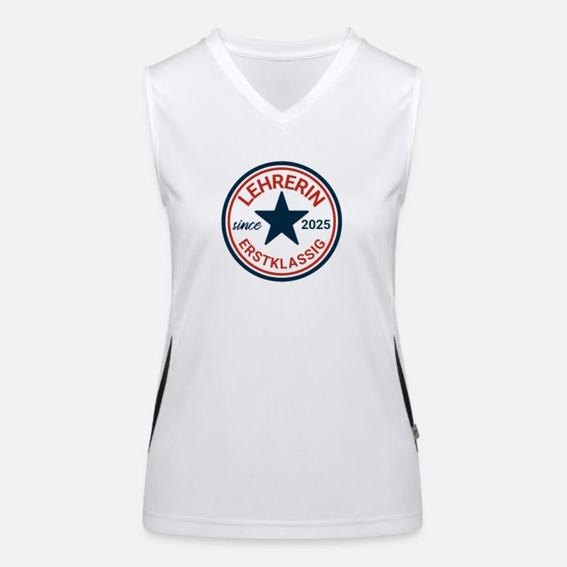 Lehrerin Logo mit Stern und Klassik-Design Funktionelles Kontrast-Tank Top für Frauen