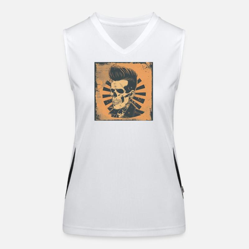 Crâne Branché avec Style Rockabilly Débardeur respirant contrasté Femme