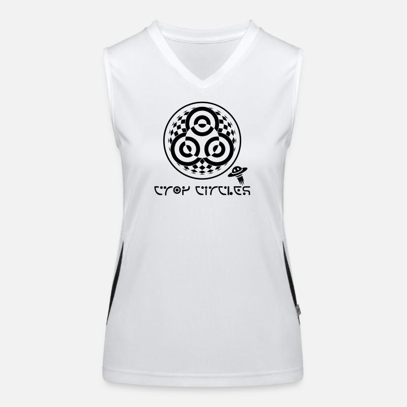Psychedelic Trinity Crop Circle Women's Functional Contrast Tank Top