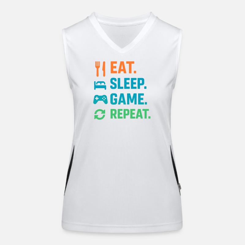 Conception de devise de style de vie pour les joueurs et les loisirs Débardeur respirant contrasté Femme