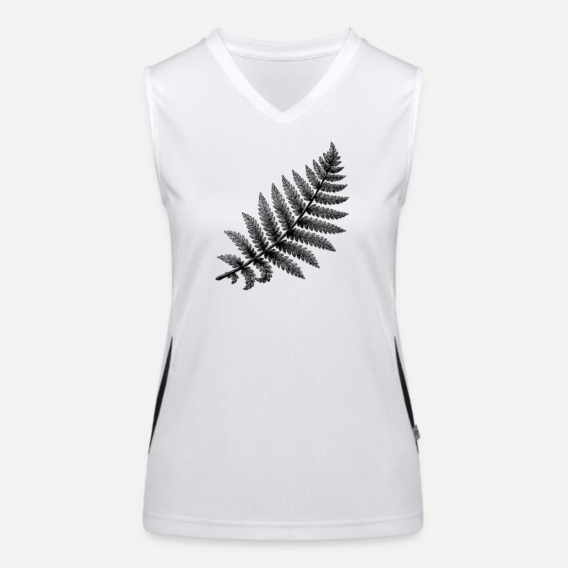 Schwarze abstrakte Blumenillustration Funktionelles Kontrast-Tank Top für Frauen