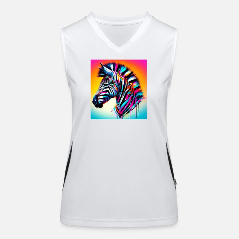Zebra Funktionelles Kontrast-Tank Top für Frauen